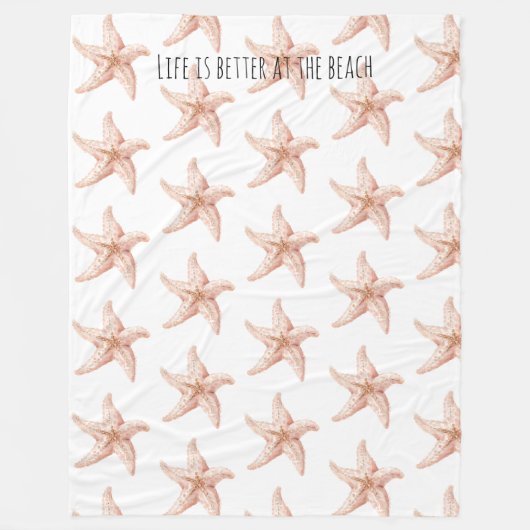 Couverture Polaire Peach Starfish Better at Beach (Devant)