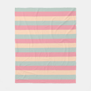 Couverture Polaire Peach Turquoise rayé Modèle moderne élégant