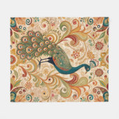 Couverture Polaire Peacock Art Morris Style (Devant (Horizontal))