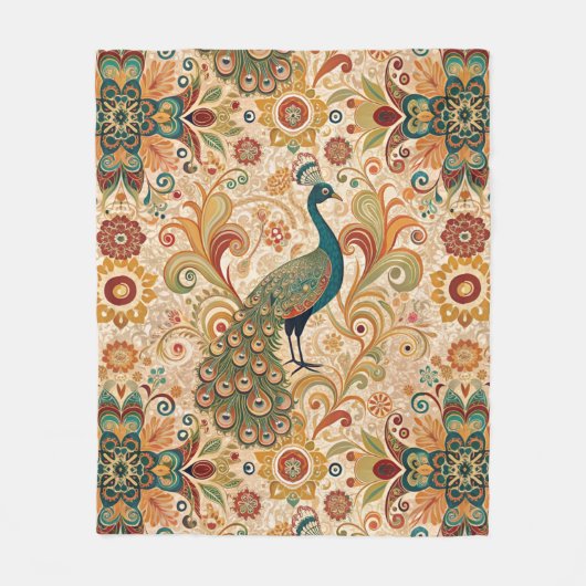 Couverture Polaire Peacock Art Morris Style (Devant)