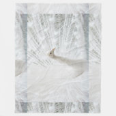 Couverture Polaire Peacock blanc belles plumes (Devant)