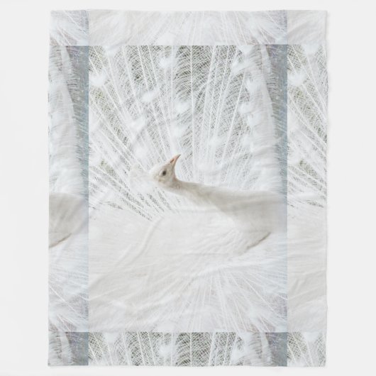 Couverture Polaire Peacock blanc belles plumes (Devant)