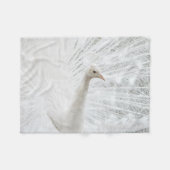 Couverture Polaire Peacock blanc belles plumes (Devant (Horizontal))
