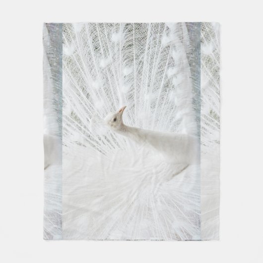 Couverture Polaire Peacock blanc belles plumes (Devant)