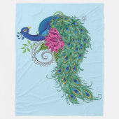 Couverture Polaire Peacock Blue Lotus Fleur Henné (Devant)