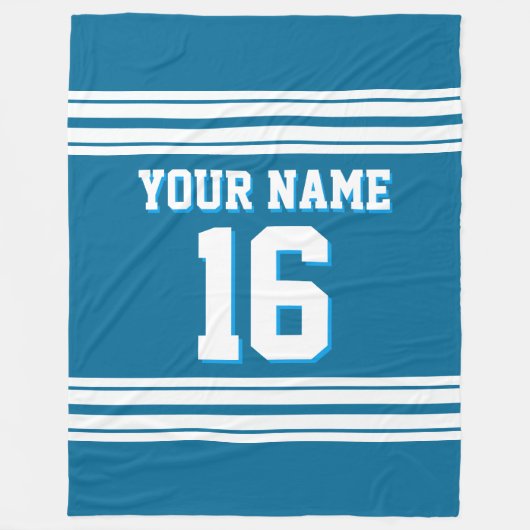 Couverture Polaire Peacock Blue White Sports Jersey (Devant)