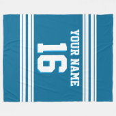 Couverture Polaire Peacock Blue White Sports Jersey (Devant (Horizontal))