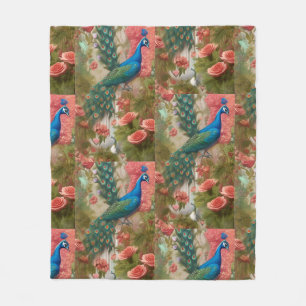 Couverture Polaire Peacock en Apricot Jardin Rose