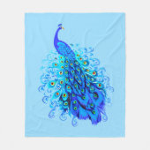 Couverture Polaire Peacock en Turquoise, Bleu de Cobalt et Aqua (Devant)
