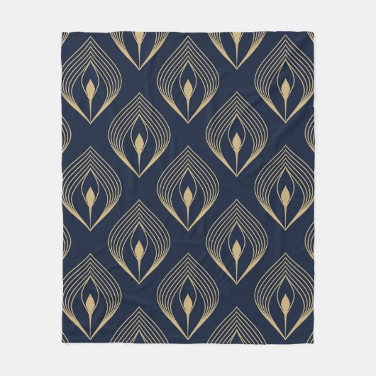 Couverture Polaire Peacock feather ombre pattern ditzy floral motif.  (Devant)