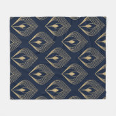 Couverture Polaire Peacock feather ombre pattern ditzy floral motif.  (Devant (Horizontal))