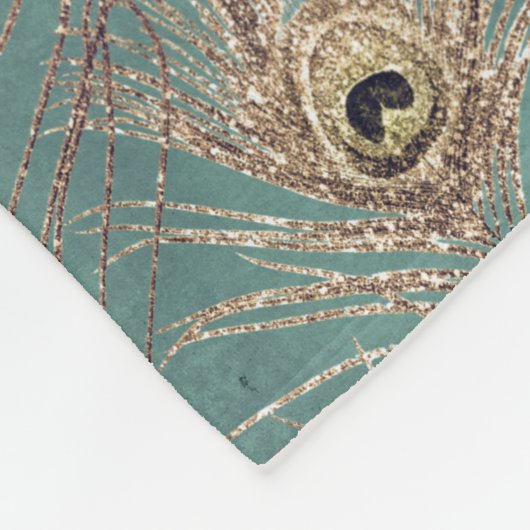 Couverture Polaire Peacock motif parties scintillant or turquoise élé (Coin)