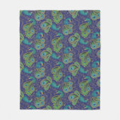 Couverture Polaire Peacock Paisley Pattern Blue (Devant)