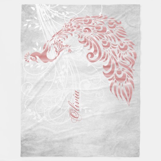 Couverture Polaire Peacock rose Personnalisé (Devant)