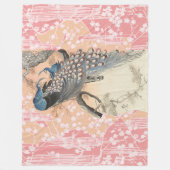 Couverture Polaire PEACOCKS, ROSE BLANC FLEURS SAKURA Japonais Floral (Devant)