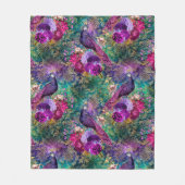 Couverture Polaire Peacocks vintages Violet Turquoise Antique Élégant (Devant)