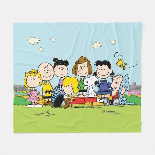 Couverture Polaire Peanuts | Le Gang Autour du Piano (Devant (Horizontal))