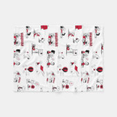 Couverture Polaire PEANUTS | Motif rouge et noir (Devant (Horizontal))
