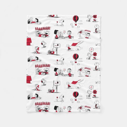 Couverture Polaire PEANUTS | Motif rouge et noir (Devant)