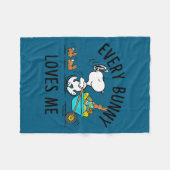 Couverture Polaire Peanuts - Pâques - chaque lapin m'aime Peanuts - (Devant (Horizontal))