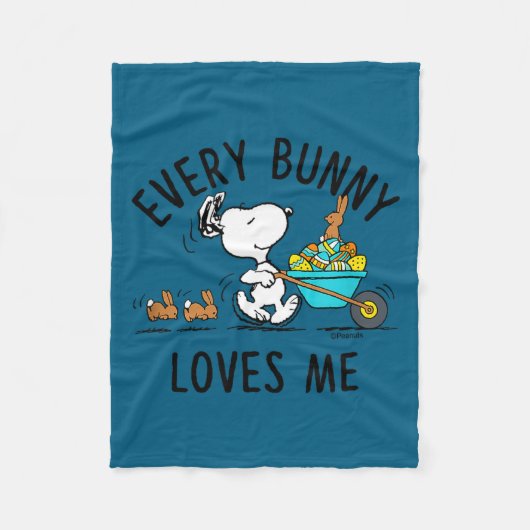 Couverture Polaire Peanuts - Pâques - chaque lapin m'aime Peanuts - (Devant)