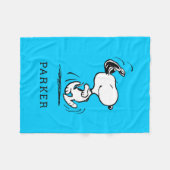 Couverture Polaire Peanuts | Snoopy Danse Joyeuse Plaid en Laine (Devant (Horizontal))