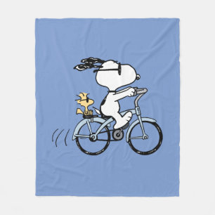 Couverture Polaire Peanuts Snoopy & Woodstock Bicyclette