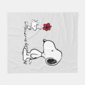 Couverture Polaire Peanuts | Snoopy & Woodstock Rouge & Noir (Devant (Horizontal))