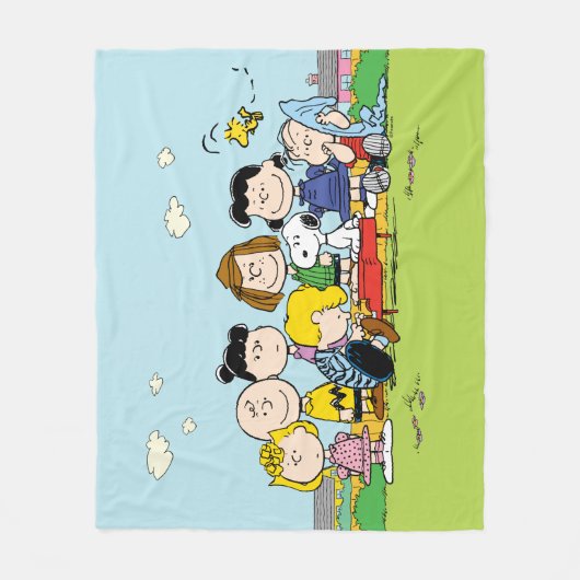 Couverture Polaire Peanuts | The Gang Around the Piano (Devant)