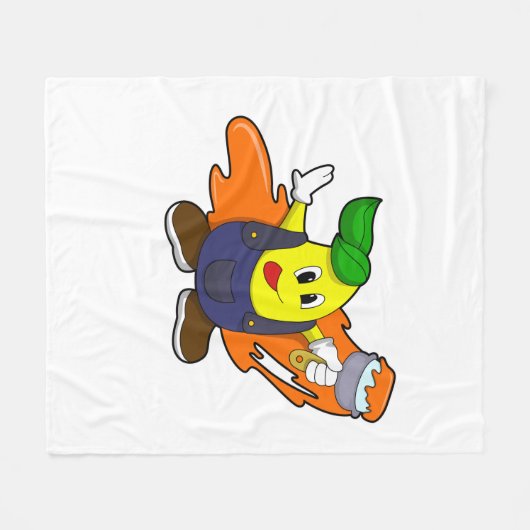 Couverture Polaire Pear as Painer with Paint brush (Devant (Horizontal))