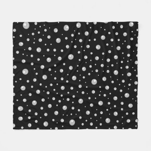 Couverture Polaire Pearl Pattern on Black Background (Devant (Horizontal))