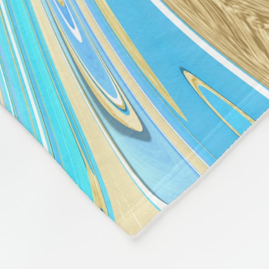 Couverture Polaire Pearlescent Aqua & Gold en marbre liquide (Coin)