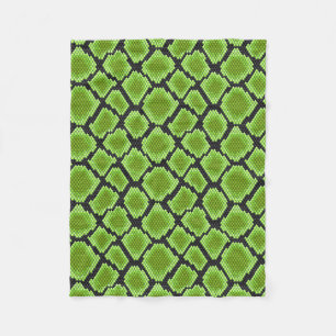 Couverture Polaire Peau de serpent noire et verte