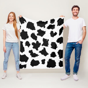 Couverture Polaire Peau de vache Motif noir et blanc
