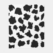 Couverture Polaire Peau de vache Motif noir et blanc (Devant)