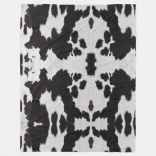 Couverture Polaire peau de vache noir