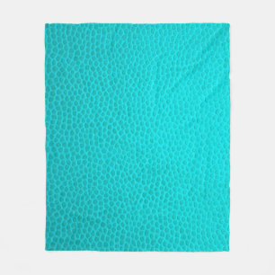 Couverture Polaire peau en cuir turquoise texture peau