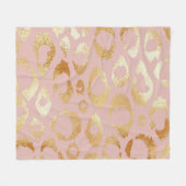 Couverture Polaire Peau léopard, texture or rose (Devant (Horizontal))