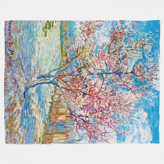 Couverture Polaire Pêche à fleurs, Van Gogh (Devant (Horizontal))