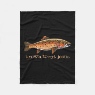 Couverture Polaire Pêche à la truite Brown Pêcheur de poisson Humour 