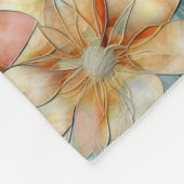 Couverture Polaire Pêche blanc bleu vert Floral (Coin)