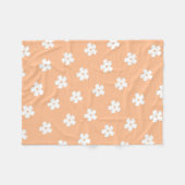Couverture Polaire Pêche blanc Tropical Floral Botanique Printemps Su (Devant (Horizontal))