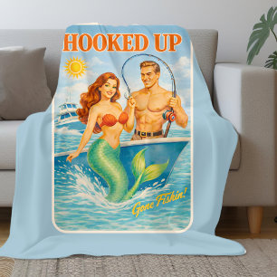 Couverture Polaire Pêche branchée pin-up sirène Drôle de nautique