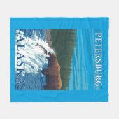 Couverture Polaire Pêche d'ours en rivière - Pétersbourg, Alaska (Devant (Horizontal))