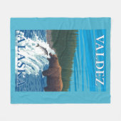 Couverture Polaire Pêche d'ours en rivière - Valdez, Alaska (Devant (Horizontal))