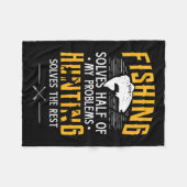 Couverture Polaire Pêche Et Chasse Résoudre Mes Problèmes - Drôle Cad (Devant (Horizontal))