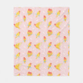 Couverture Polaire Pêche face Lutino Lovebird (Devant)