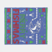 Couverture Polaire pêche hideux de noël (Devant (Horizontal))