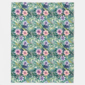 Couverture Polaire Pêche, lavande et Turquoise florale (Devant)
