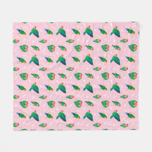 Couverture Polaire Pêche verte face à l'oiseau (Devant (Horizontal))